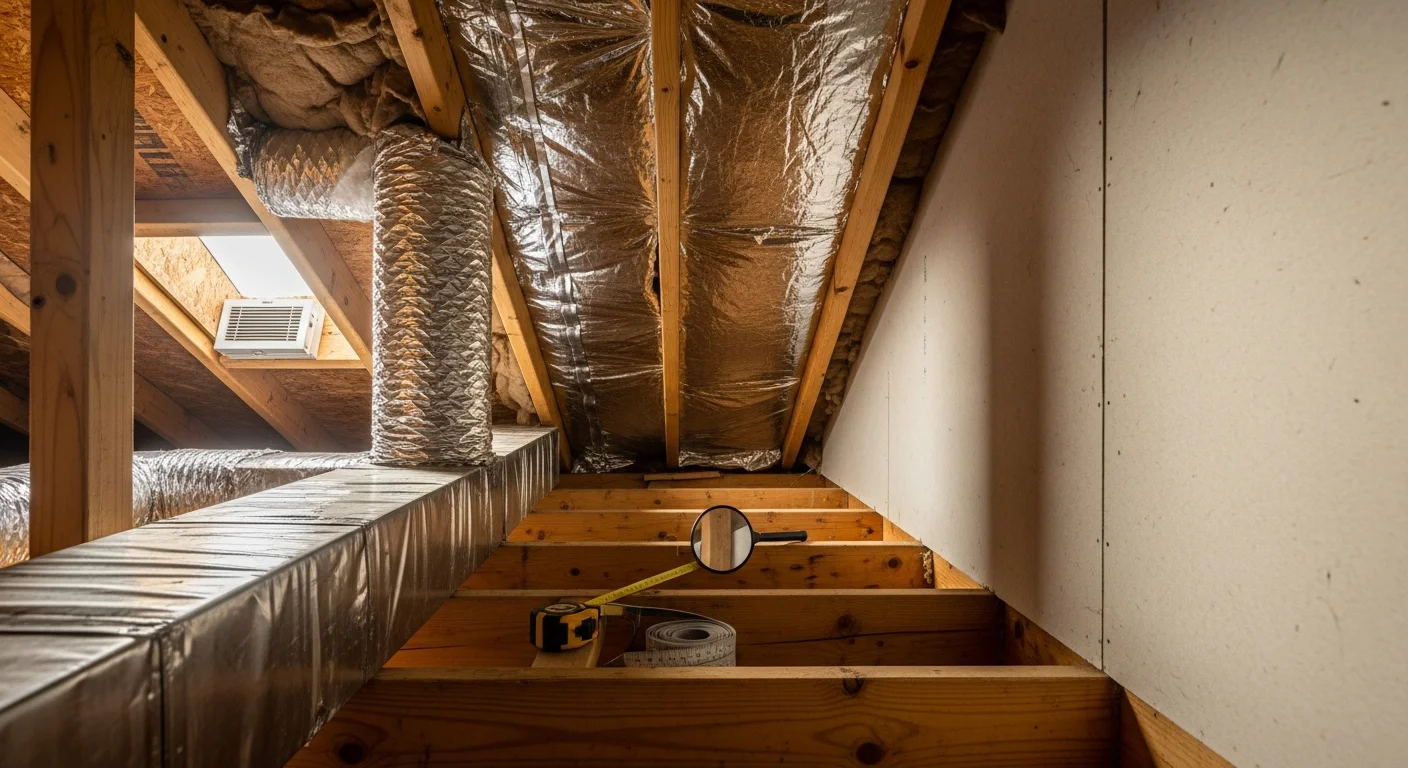 HVAC ductwork installation in home attic