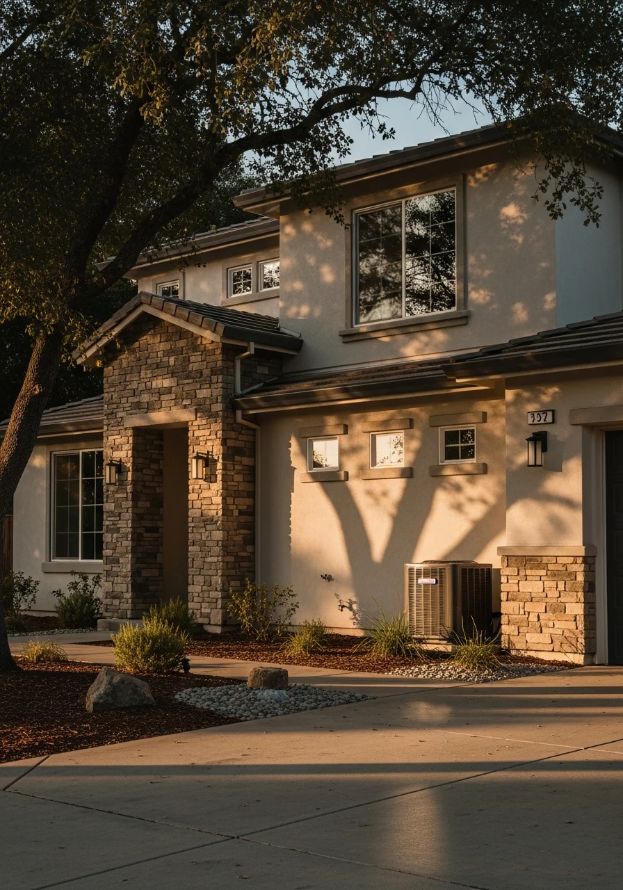 Modern Gold River home exterior with professional landscaping and contemporary architecture